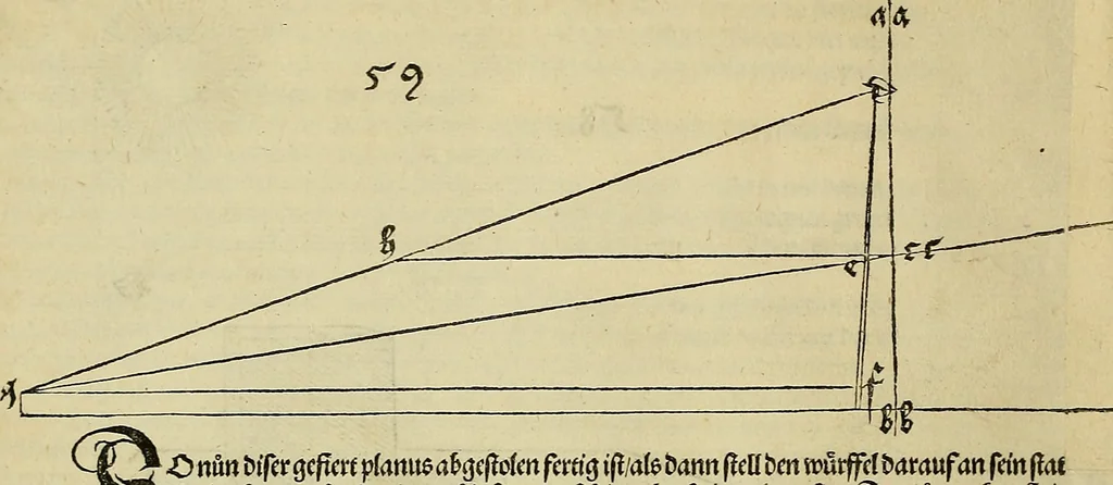 An illustration from Vnderweysung der Messung : mit dem Zirkel vn[d] Richtscheyt in Linien, Ebnen vnnd gantzen Corporen, 1525, leaf 175