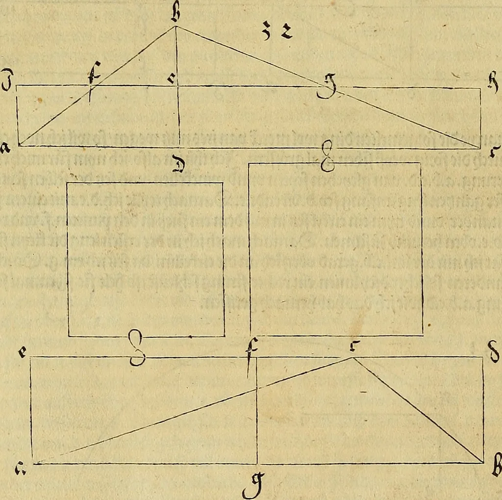 An illustration from Vnderweysung der Messung : mit dem Zirkel vn[d] Richtscheyt in Linien, Ebnen vnnd gantzen Corporen, 1525, leaf 73