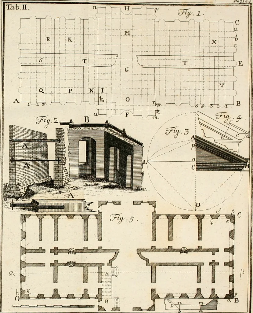 An illustration from Vniversae architecturae civilis elementa, 1756, leaf 305
