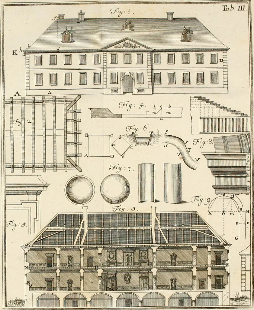 An illustration from Vniversae architecturae civilis elementa, 1756, leaf 307