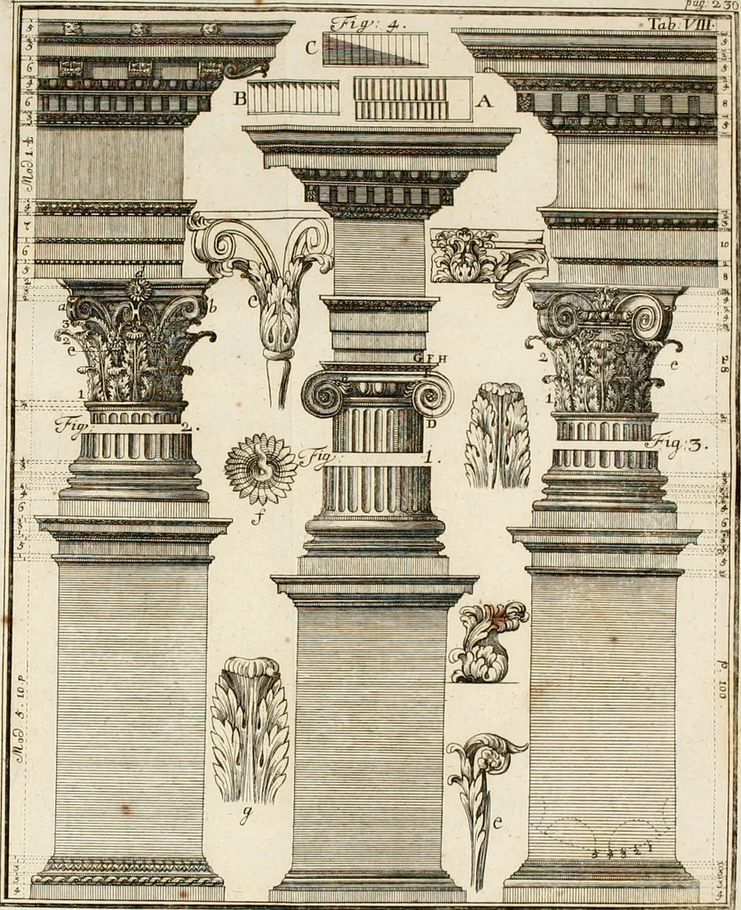 An illustration from Vniversae architecturae civilis elementa, 1756, leaf 317