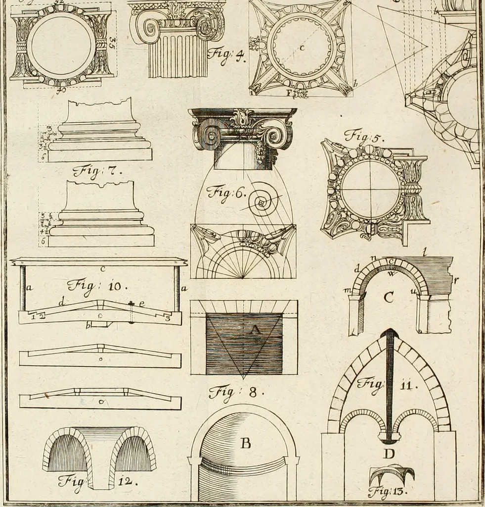 An illustration from Vniversae architecturae civilis elementa, 1756, leaf 325