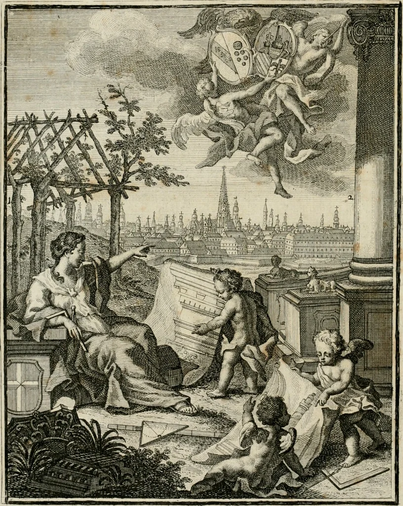 An illustration from Vniversae architecturae civilis elementa, 1756, leaf 7