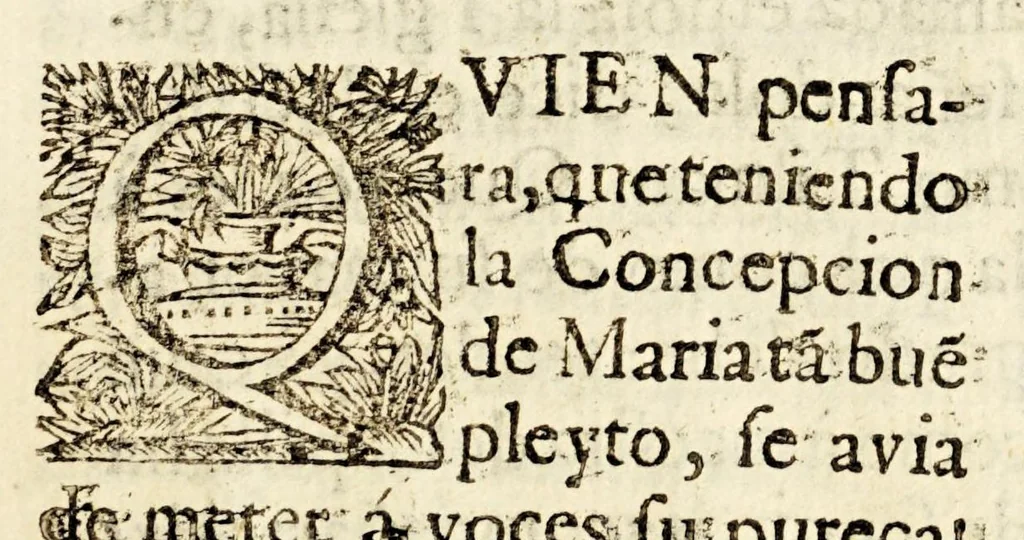 An illustration from Vniversidad florida de horladas voces : diestra capilla de cherubicas, y seraphicas, que celebran devotas la Concepcion Purissima de Maria., 1692, leaf 23