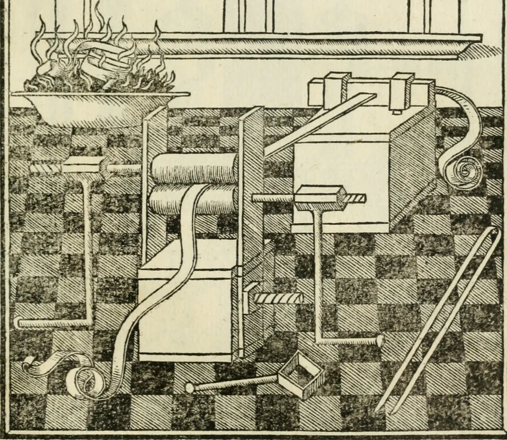 An illustration from Voarchadvmia contra alchi'miam : ars distincta ab archimi'a & sophia : cum additionibus, proportionibus, numeris, & figuris opportunis Ioannis Augustini Panthei Veneti sacerdotis, 1530, leaf 46