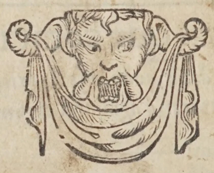 An illustration from Vocabulario manual de las lenguas castellana, y mexicana : en que se contienen las palabras, preguntas, y respuestas mas co[m]munes, y ordinarias que se suelen offrecer en el trato, y communicacion entre Españoles, é Indios, 1611, leaf 182