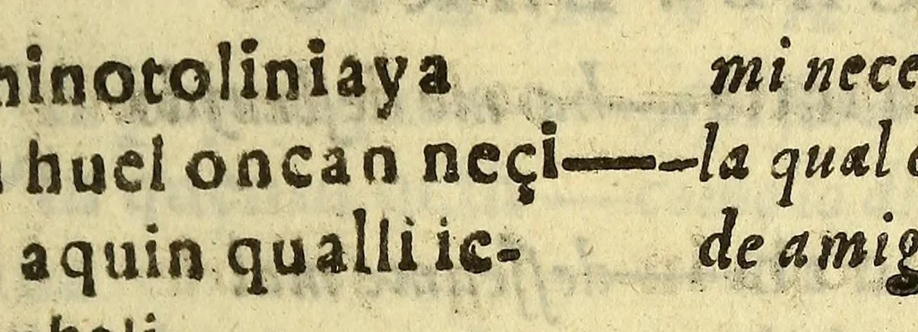An illustration from Vocabulario manual de las lenguas castellana, y mexicana. : En que se contienen las palabras, preguntas, y respuestas mas co[m]munes, y ordinarias que se suelen offrecer en el trato, y communicacion entre Españoles, é Indios., 1611, leaf 135