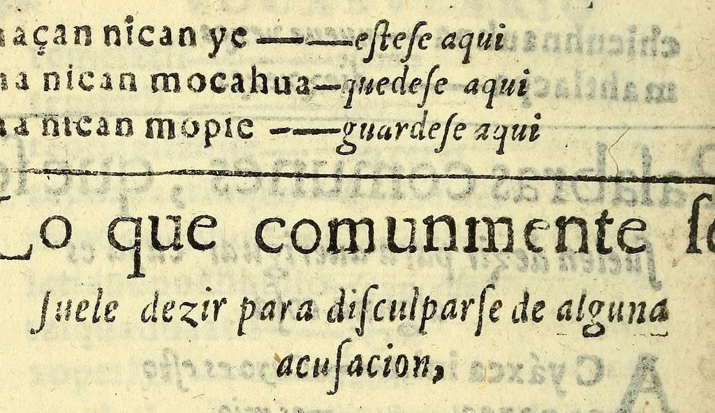 An illustration from Vocabulario manual de las lenguas castellana, y mexicana. : En que se contienen las palabras, preguntas, y respuestas mas co[m]munes, y ordinarias que se suelen offrecer en el trato, y communicacion entre Españoles, é Indios., 1611, leaf 166