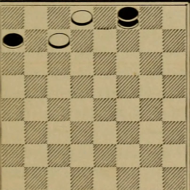 An illustration from Vocabulary of checkers; a dictionary of words, terms and phrases used in the game called checkers, or English draughts, 1909, leaf 156