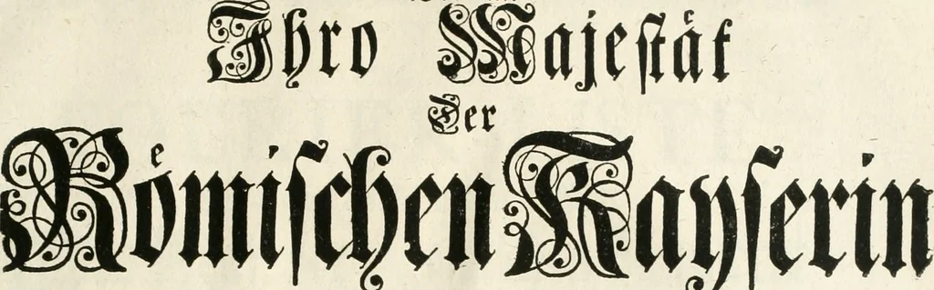 An illustration from Vollständiges Diarium von den merckwürdigsten Begebenheiten die sich vor, in und nach der höchst-beglückten Wahl und Crönung des allerdurchlauchtigsten, grossmächtigsten und unüberwindlichsten Fürsten und Herrn, Herrn Carls des VII., erwehlten Römischen Kaysers ... im gantzen Heil. Röm. Reich, und sonderlich in dieser freyen Reichs- und Wahl-Stadt Franckfurt am Mayn zugetragen : nebst umständlicher Beschreibung der Ein- und Aufzüge, Freuden-Feste, und übrigen feyerlichen Handlungen, sammt vielen Urkunden, Portraits, und andern Kupferstichen : auch einem Anhang von Beylagen, und ausführlichem Register .., 1742, leaf 1082