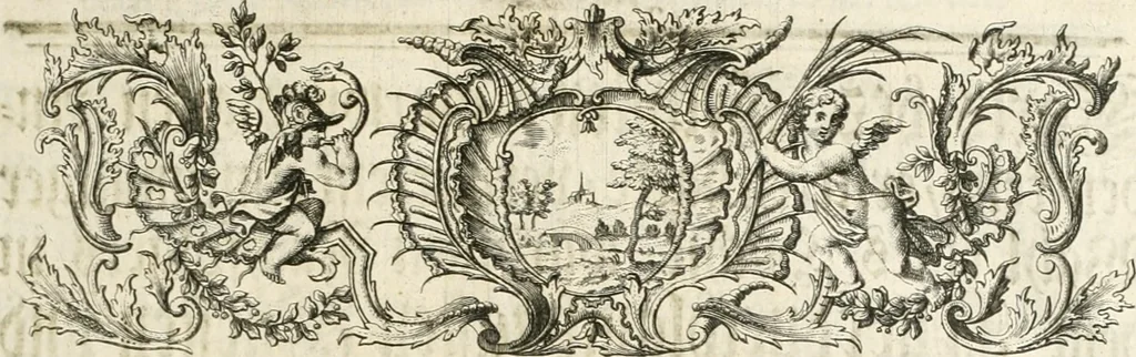 An illustration from Vollständiges Diarium von den merckwürdigsten Begebenheiten die sich vor, in und nach der höchst-beglückten Wahl und Crönung des allerdurchlauchtigsten, grossmächtigsten und unüberwindlichsten Fürsten und Herrn, Herrn Carls des VII., erwehlten Römischen Kaysers ... im gantzen Heil. Röm. Reich, und sonderlich in dieser freyen Reichs- und Wahl-Stadt Franckfurt am Mayn zugetragen : nebst umständlicher Beschreibung der Ein- und Aufzüge, Freuden-Feste, und übrigen feyerlichen Handlungen, sammt vielen Urkunden, Portraits, und andern Kupferstichen : auch einem Anhang von Beylagen, und ausführlichem Register .., 1742, leaf 56