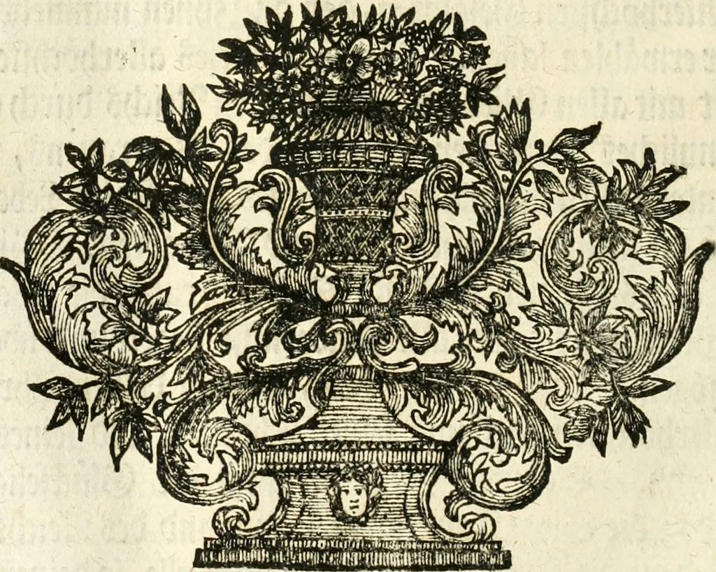 An illustration from Vollständiges Diarium von den merckwürdigsten Begebenheiten die sich vor, in und nach der höchst-beglückten Wahl und Crönung des allerdurchlauchtigsten, grossmächtigsten und unüberwindlichsten Fürsten und Herrn, Herrn Carls des VII., erwehlten Römischen Kaysers ... im gantzen Heil. Röm. Reich, und sonderlich in dieser freyen Reichs- und Wahl-Stadt Franckfurt am Mayn zugetragen : nebst umständlicher Beschreibung der Ein- und Aufzüge, Freuden-Feste, und übrigen feyerlichen Handlungen, sammt vielen Urkunden, Portraits, und andern Kupferstichen : auch einem Anhang von Beylagen, und ausführlichem Register .., 1742, leaf 695