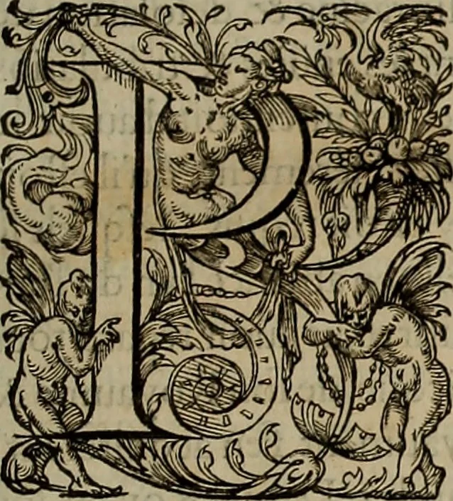 An illustration from Volume premier[-troisiesme] des Chroniques d'Enguerran de Monstrelet gentil-homme iadis demeurant a Cambray en Cambresis. : Contenans les cruelles guerres ciuilles entre les maisons d'Orleans & de Bourgongne, l'occupation de Paris & Normandie par les Anglois, l'expulsion d'iceux, & autres choses memorables aduenues de son temps en ce royaume, & paÿs estranges. Histoire de bel exemple & de grand fruict aux Francois, commenceant en l'an M. CCCC. où finist celle de Iean Froissart, & finissant en l'an M.CCCC.LXVII. peu outre le commencement de celle de Mess. Philippes de Commines., 1572, leaf 32
