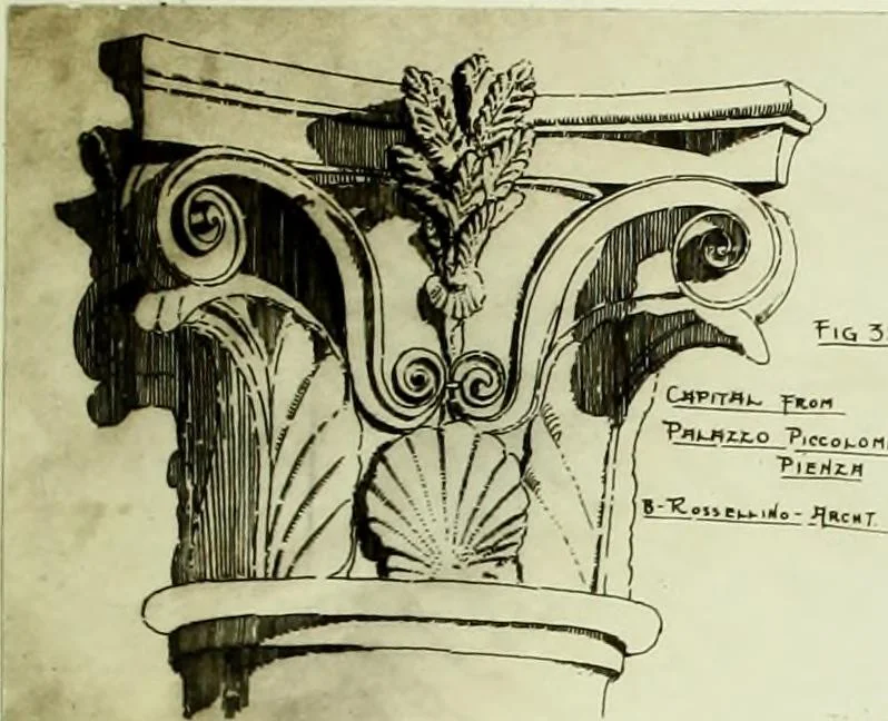 An illustration from The volute in architecture and architectural decoration with particular reference to its introduction into the Ionic order, 1918, leaf 100