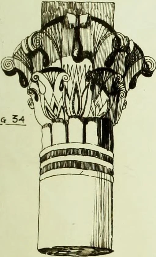 An illustration from The volute in architecture and architectural decoration with particular reference to its introduction into the Ionic order, 1918, leaf 102