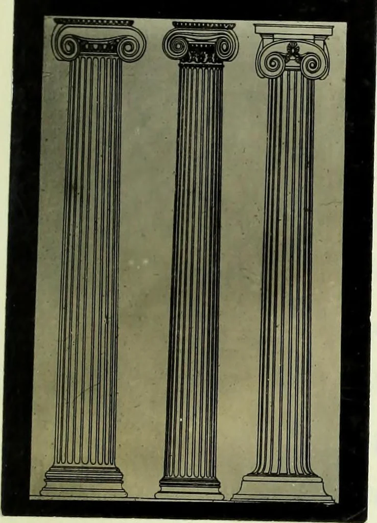 An illustration from The volute in architecture and architectural decoration with particular reference to its introduction into the Ionic order, 1918, leaf 92