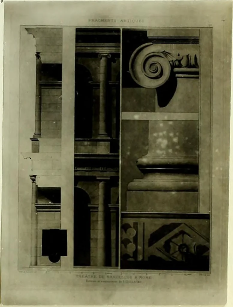 An illustration from The volute in architecture and architectural decoration with particular reference to its introduction into the Ionic order, 1918, leaf 96