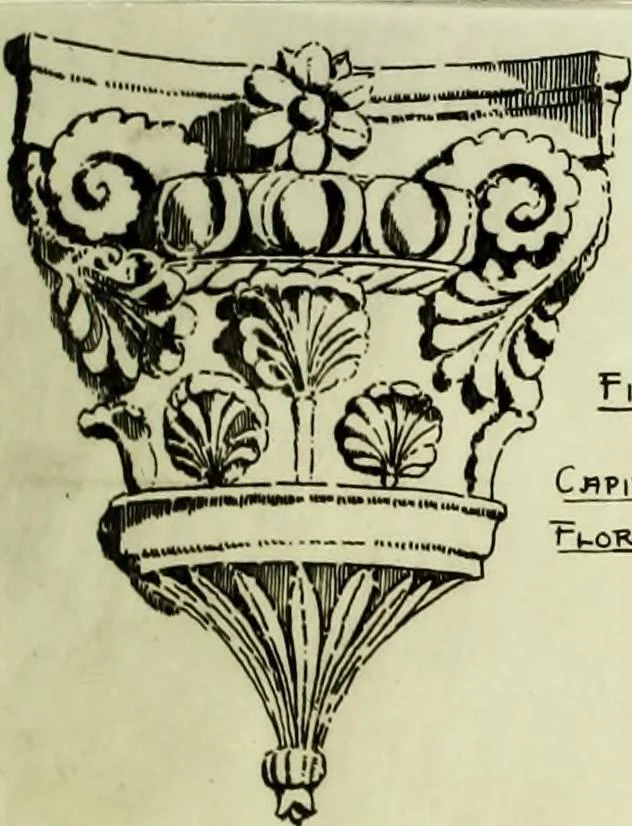 An illustration from The volute in architecture and architectural decoration with particular reference to its introduction into the Ionic order, 1918, leaf 98