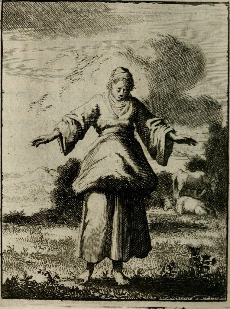 An illustration from Voncken der liefde Jesu, van het Godt-begerende zielen-vuur : zynde bloemetjes der saalige hoope, tot verheugelykheid der wandelaars, langs den weg, na vreeden-ryk : een behelsinge van vyftig sinne-beelden, met hunne, daar op speelende, verssen, en heylige spreuken, 1696, leaf 163