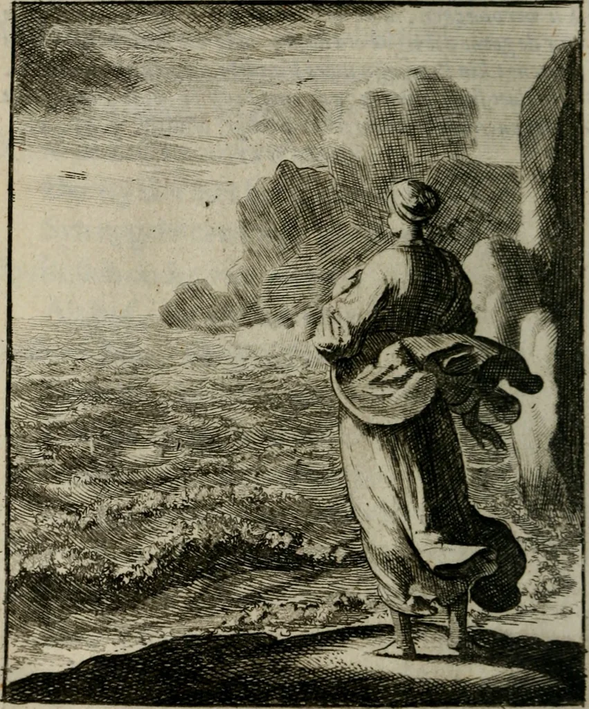 An illustration from Voncken der liefde Jesu, van het Godt-begerende zielen-vuur : zynde bloemetjes der saalige hoope, tot verheugelykheid der wandelaars, langs den weg, na vreeden-ryk : een behelsinge van vyftig sinne-beelden, met hunne, daar op speelende, verssen, en heylige spreuken, 1696, leaf 177