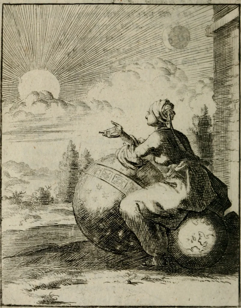 An illustration from Voncken der liefde Jesu, van het Godt-begerende zielen-vuur : zynde bloemetjes der saalige hoope, tot verheugelykheid der wandelaars, langs den weg, na vreeden-ryk : een behelsinge van vyftig sinne-beelden, met hunne, daar op speelende, verssen, en heylige spreuken, 1696, leaf 223
