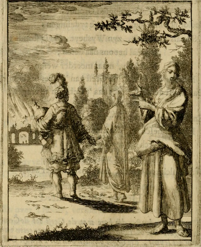 An illustration from Voncken der liefde Jesu, van het Godtbegerende zielenvier : bloemitjes der salige hoope, tot verheugelykheid der wandelaars langs den weg, na vreden ryk : een behelsinge van vyftig sinne-beelden, met hunne daar op spelende verssen, en heylige spreuken, 1687, leaf 169