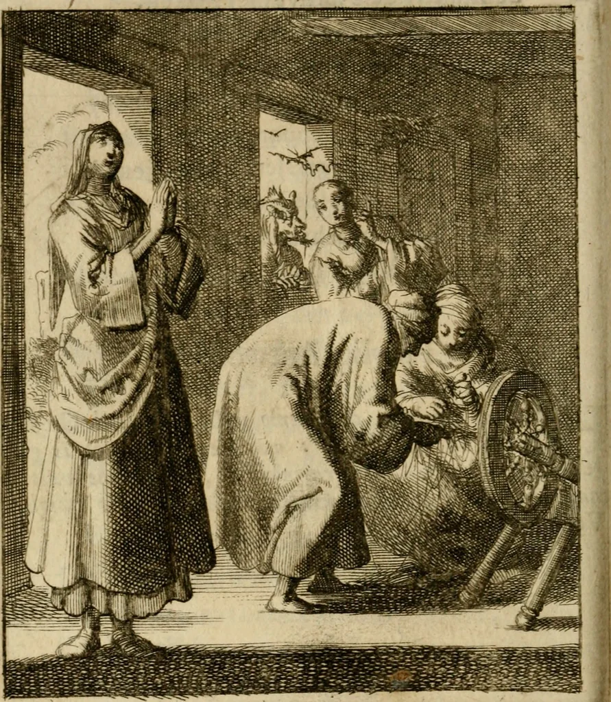 An illustration from Voncken der liefde Jesu, van het Godtbegerende zielenvier : bloemitjes der salige hoope, tot verheugelykheid der wandelaars langs den weg, na vreden ryk : een behelsinge van vyftig sinne-beelden, met hunne daar op spelende verssen, en heylige spreuken, 1687, leaf 217