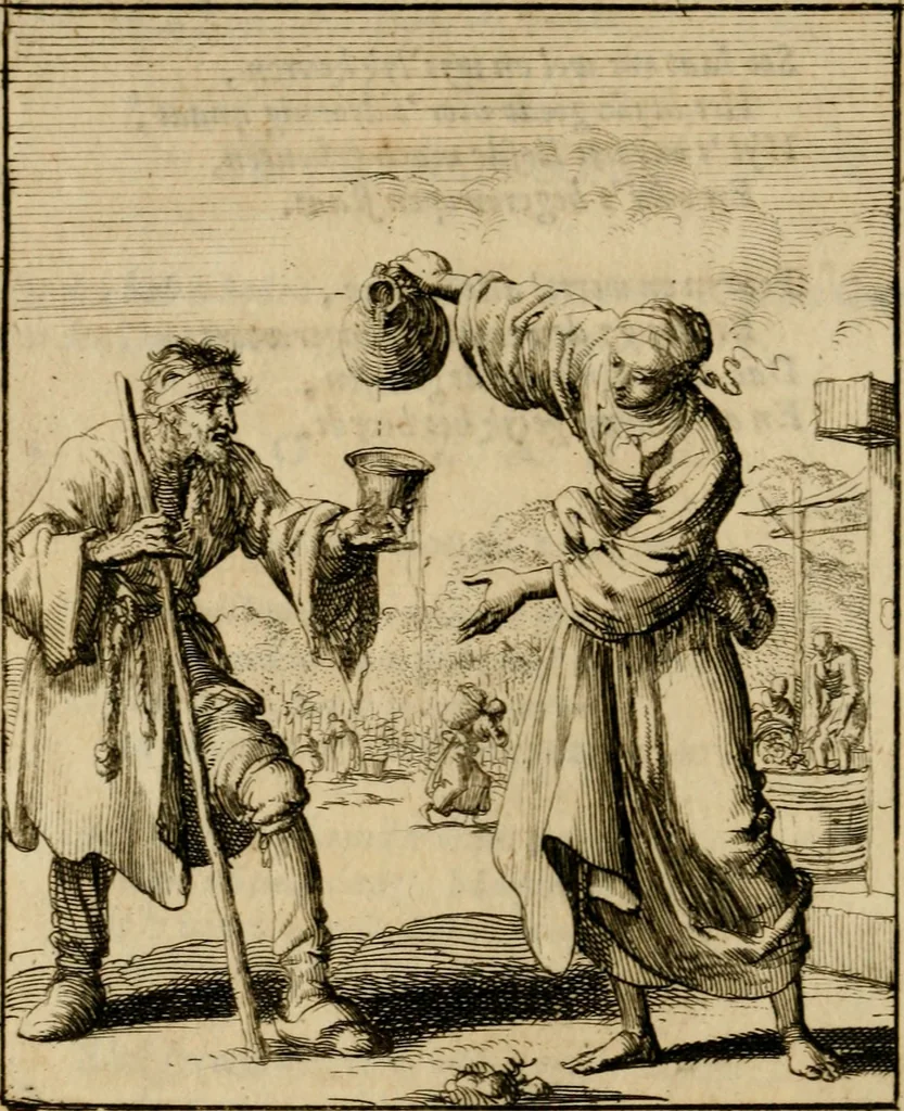 An illustration from Voncken der liefde Jesu, van het Godtbegerende zielenvier : bloemitjes der salige hoope, tot verheugelykheid der wandelaars langs den weg, na vreden ryk : een behelsinge van vyftig sinne-beelden, met hunne daar op spelende verssen, en heylige spreuken, 1687, leaf 91