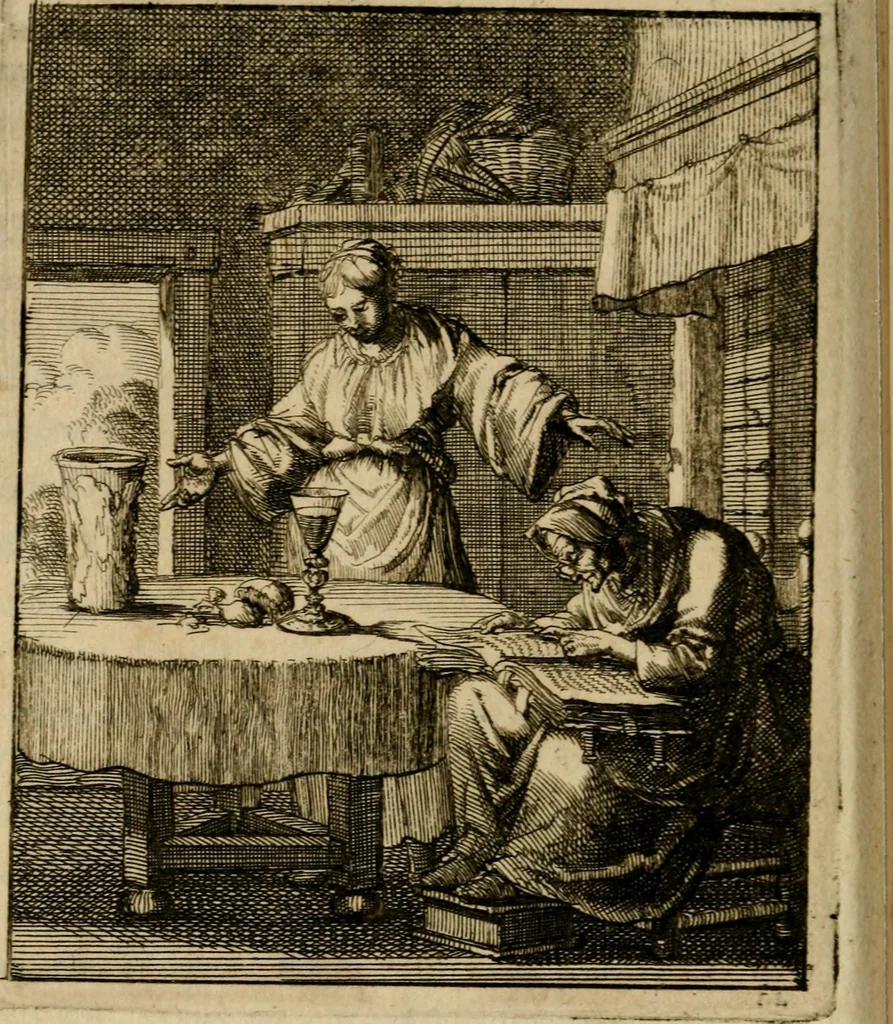 An illustration from Voncken der liefde Jesu, van het Godtbegerende zielenvier : bloemitjes der salige hoope, tot verheugelykheid der wandelaars langs den weg, na vreden ryk : een behelsinge van vyftig sinne-beelden, met hunne daar op spelende verssen, en heylige spreuken, 1687, leaf 99