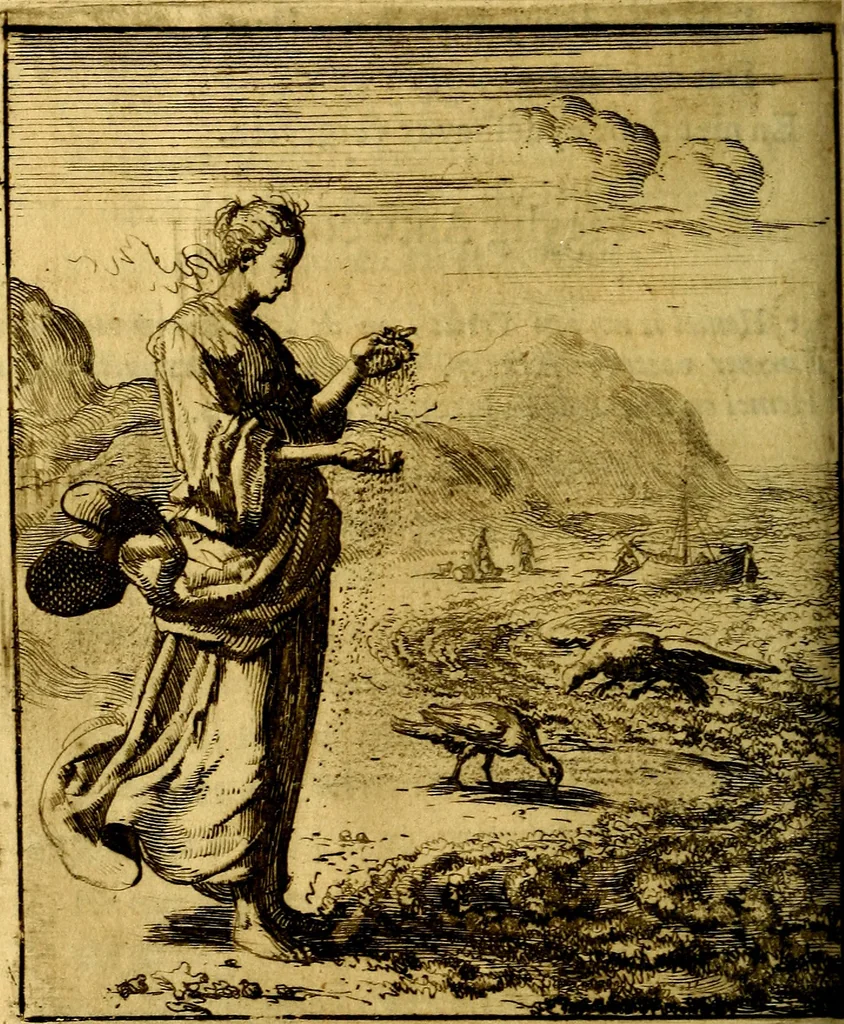 An illustration from Voncken der liefde Jesu : van het Godtbegerende zielenvier : bloemitjes der salige hoope, tot verheugelykheid der wandelaars langs den weg, na vreden ryk : een behelsinge van vyftig sinne-beelden, met hunne daar op spelende verssen, en heylige spreuken, 1687, leaf 143