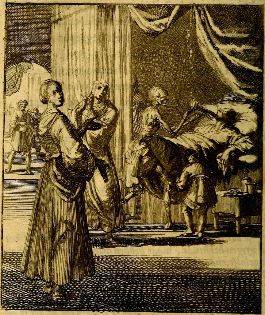An illustration from Voncken der liefde Jesu : van het Godtbegerende zielenvier : bloemitjes der salige hoope, tot verheugelykheid der wandelaars langs den weg, na vreden ryk : een behelsinge van vyftig sinne-beelden, met hunne daar op spelende verssen, en heylige spreuken, 1687, leaf 199