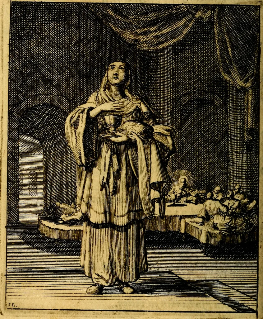 An illustration from Voncken der liefde Jesu : van het Godtbegerende zielenvier : bloemitjes der salige hoope, tot verheugelykheid der wandelaars langs den weg, na vreden ryk : een behelsinge van vyftig sinne-beelden, met hunne daar op spelende verssen, en heylige spreuken, 1687, leaf 39