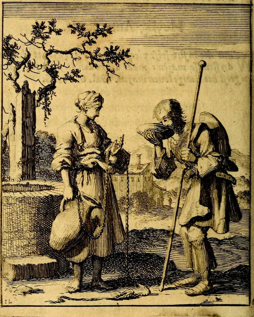 An illustration from Voncken der liefde Jesu : van het Godtbegerende zielenvier : bloemitjes der salige hoope, tot verheugelykheid der wandelaars langs den weg, na vreden ryk : een behelsinge van vyftig sinne-beelden, met hunne daar op spelende verssen, en heylige spreuken, 1687, leaf 55