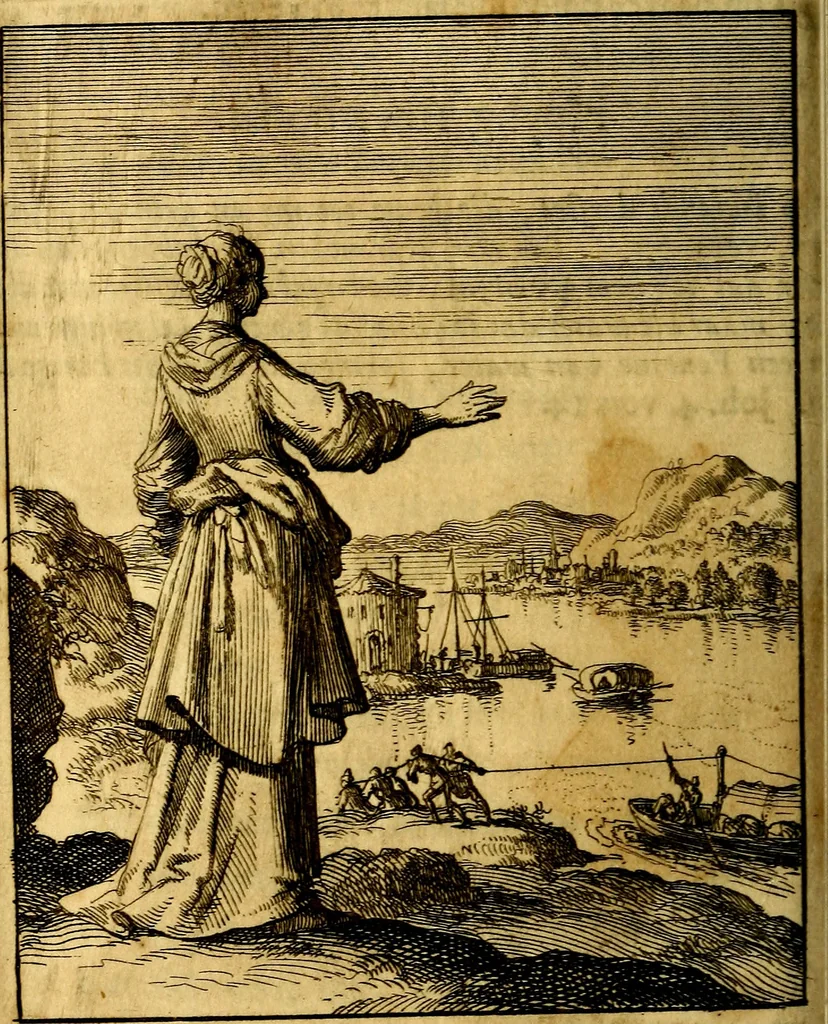 An illustration from Voncken der liefde Jesu : van het Godtbegerende zielenvier : bloemitjes der salige hoope, tot verheugelykheid der wandelaars langs den weg, na vreden ryk : een behelsinge van vyftig sinne-beelden, met hunne daar op spelende verssen, en heylige spreuken, 1687, leaf 79