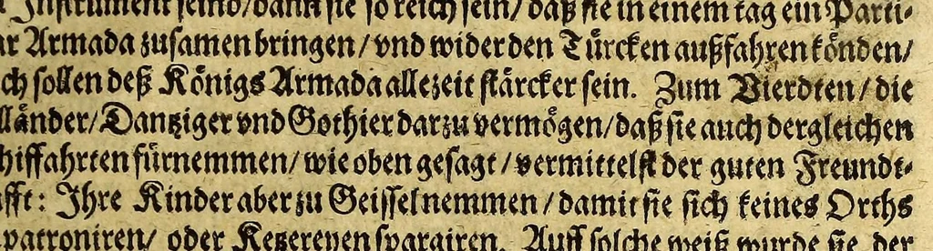 An illustration from Von der spanischen Monarchy, oder aussführliches Bedencken, welchermassen, von dem König in Hispanien, zu nunmehr lang gesuchter Weltbeherrschung, so wol ins gemein, als auff jedes Königreich vnd Land besonders, allerhand Anstalt zu machen sein möchte. ..., 1620, leaf 175
