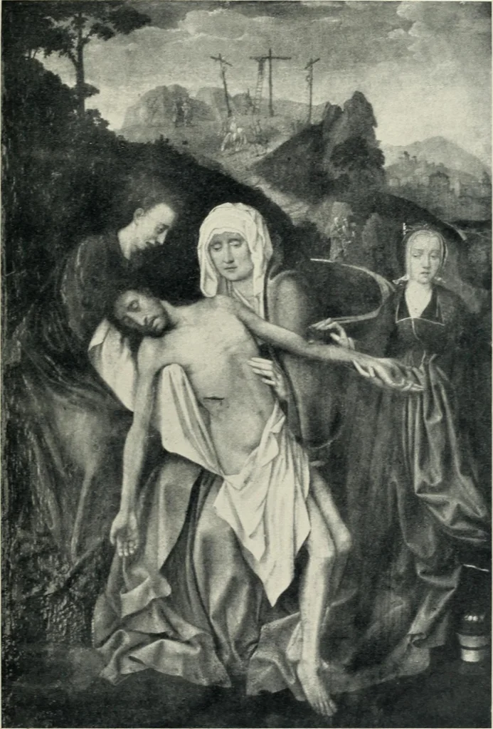 An illustration from Von Eyck bis Bruegel, studien zur geschichte der niederländischen malerei, 1916, leaf 206
