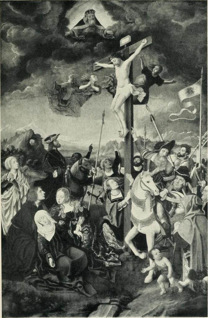 An illustration from Von Eyck bis Bruegel, studien zur geschichte der niederländischen malerei, 1916, leaf 218