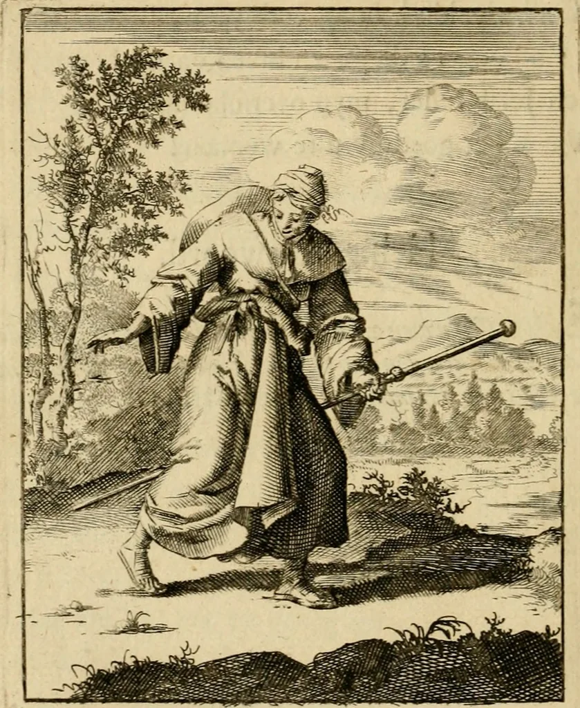 An illustration from Vonken der liefde Jezus, van het God-begeerende zielen-vuur : zynde bloempjes der zalige hoop, tot verheugelykheid der wandelaars, langs den weg, na vreden-ryk : een behelzing van vyftig zinne-beelden, met hunne daar op speelende, verzen, en heilige spreuken, 1717, leaf 189