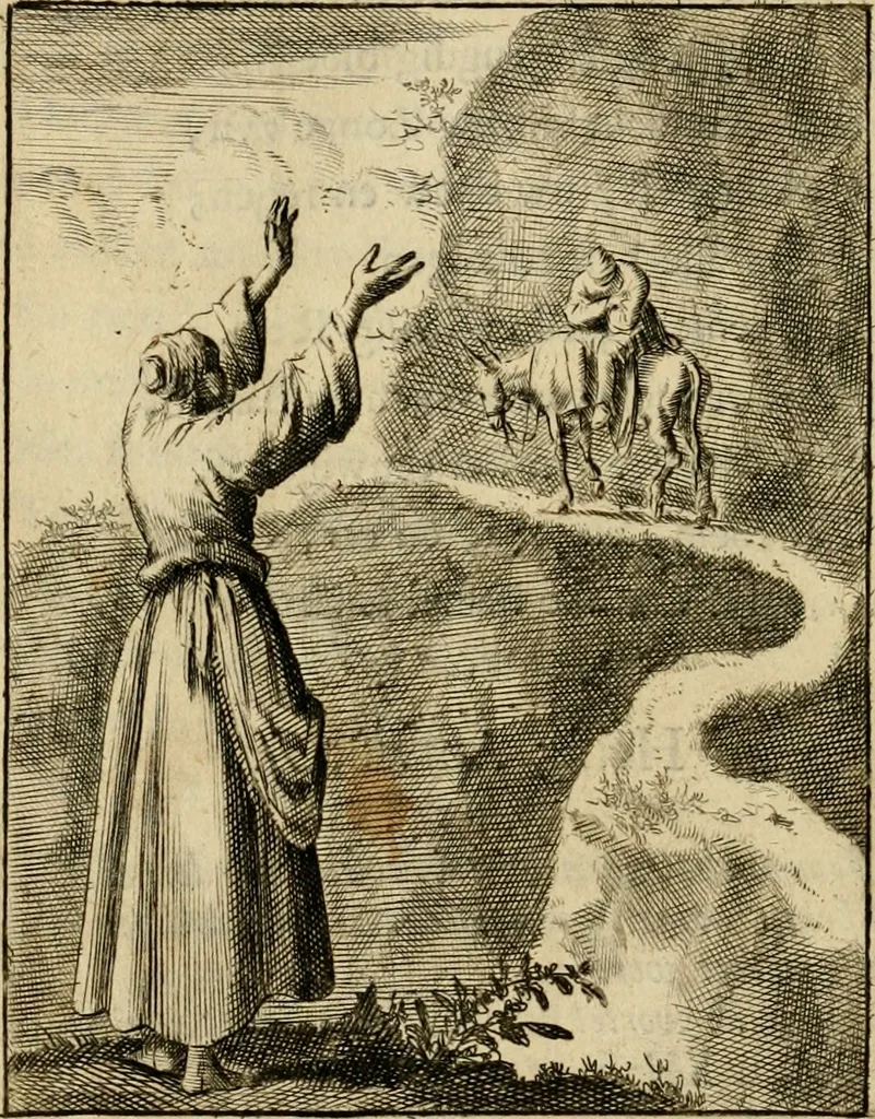 An illustration from Vonken der liefde Jezus, van het God-begeerende zielen-vuur : zynde bloempjes der zalige hoop, tot verheugelykheid der wandelaars, langs den weg, na vreden-ryk : een behelzing van vyftig zinne-beelden, met hunne daar op speelende, verzen, en heilige spreuken, 1717, leaf 205