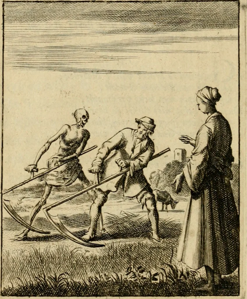 An illustration from Vonken der liefde Jezus, van het God-begeerende zielen-vuur : zynde bloempjes der zalige hoop, tot verheugelykheid der wandelaars, langs den weg, na vreden-ryk : een behelzing van vyftig zinne-beelden, met hunne daar op speelende, verzen, en heilige spreuken, 1717, leaf 209