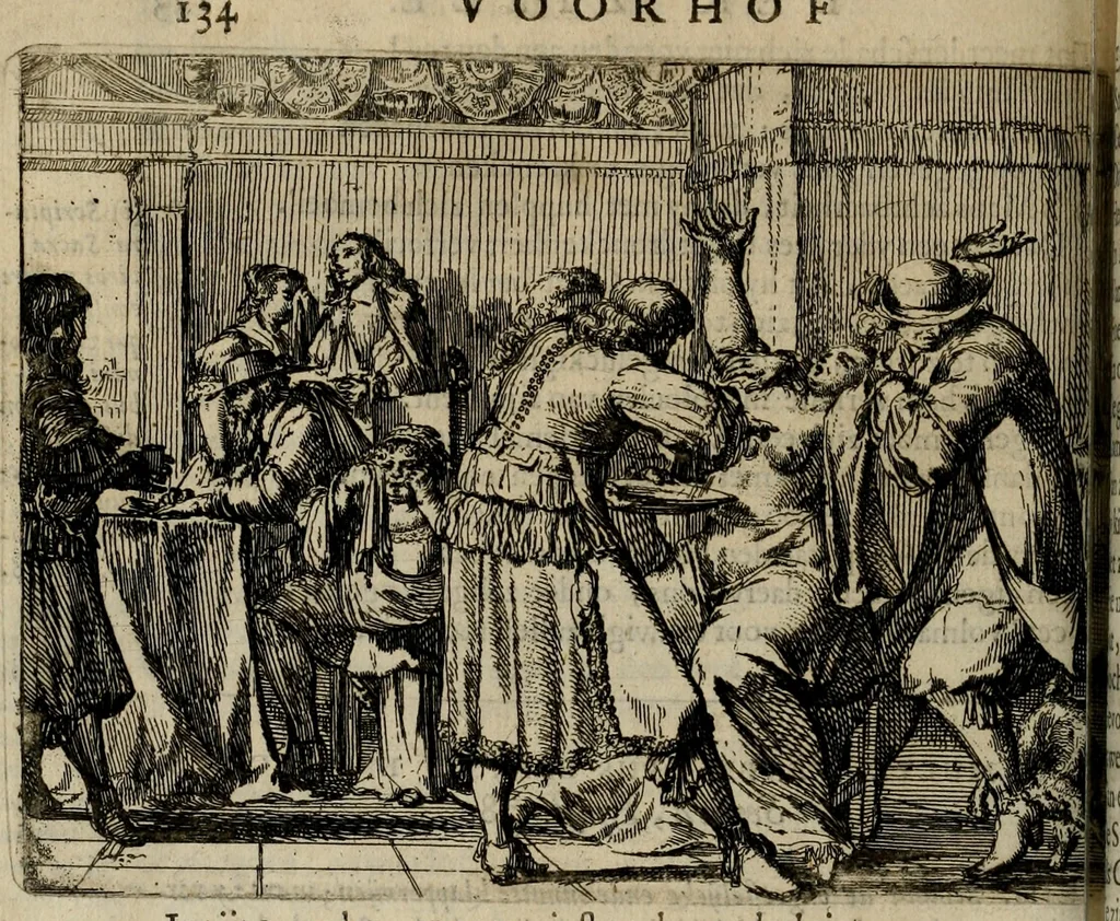 An illustration from Het voorhof der ziele : behangen met leerzaeme prenten en zinnebeelden, 1698, leaf 155