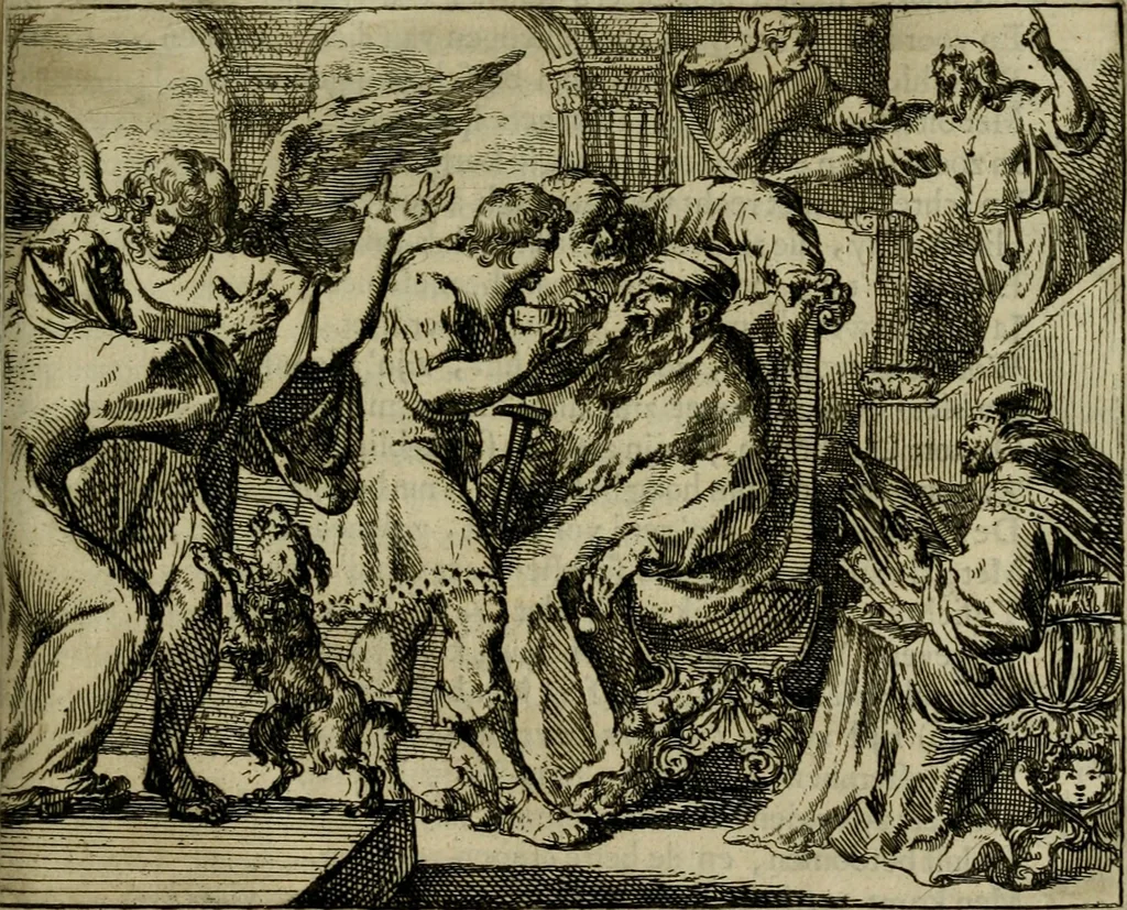 An illustration from Het voorhof der ziele : behangen met leerzaeme prenten en zinnebeelden, 1698, leaf 176