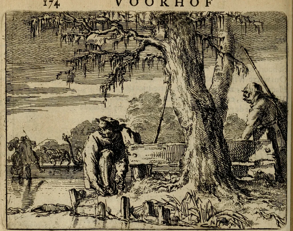 An illustration from Het voorhof der ziele : behangen met leerzaeme prenten en zinnebeelden, 1698, leaf 195