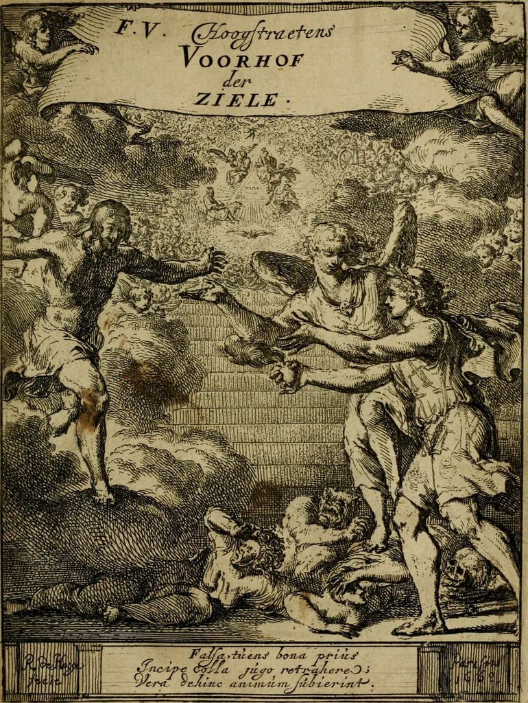 An illustration from Het voorhof der ziele : behangen met leerzaeme prenten en zinnebeelden, 1698, leaf 6
