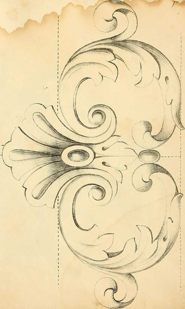 An illustration from Vorlegeblätter zum Zeichnenunterricht in Verzierungen für Volks- und Gewerbschulen, 1844, leaf 14