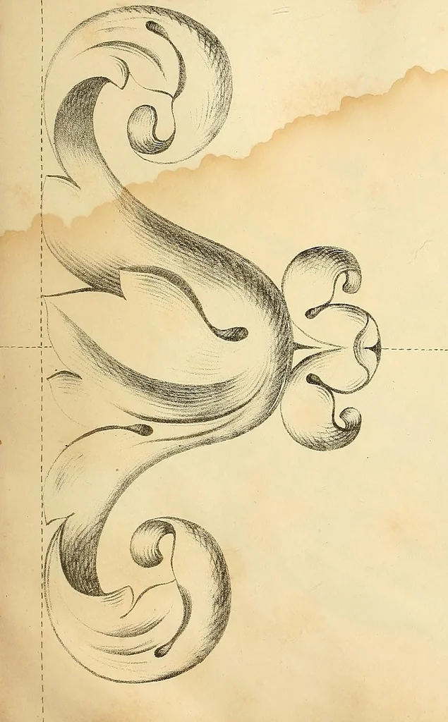 An illustration from Vorlegeblätter zum Zeichnenunterricht in Verzierungen für Volks- und Gewerbschulen, 1844, leaf 14