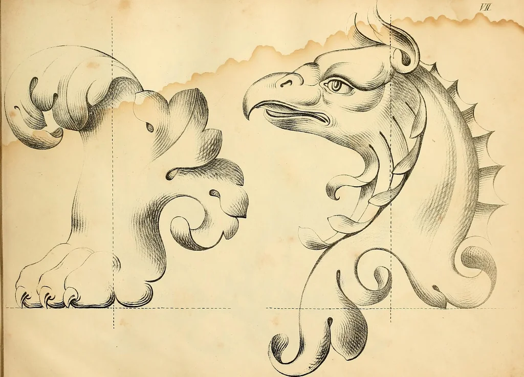 An illustration from Vorlegeblätter zum Zeichnenunterricht in Verzierungen für Volks- und Gewerbschulen, 1844, leaf 18