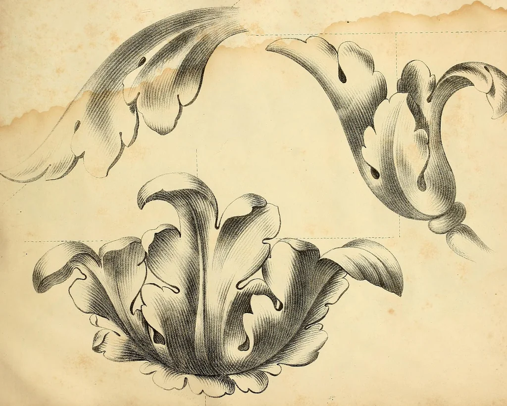 An illustration from Vorlegeblätter zum Zeichnenunterricht in Verzierungen für Volks- und Gewerbschulen, 1844, leaf 28