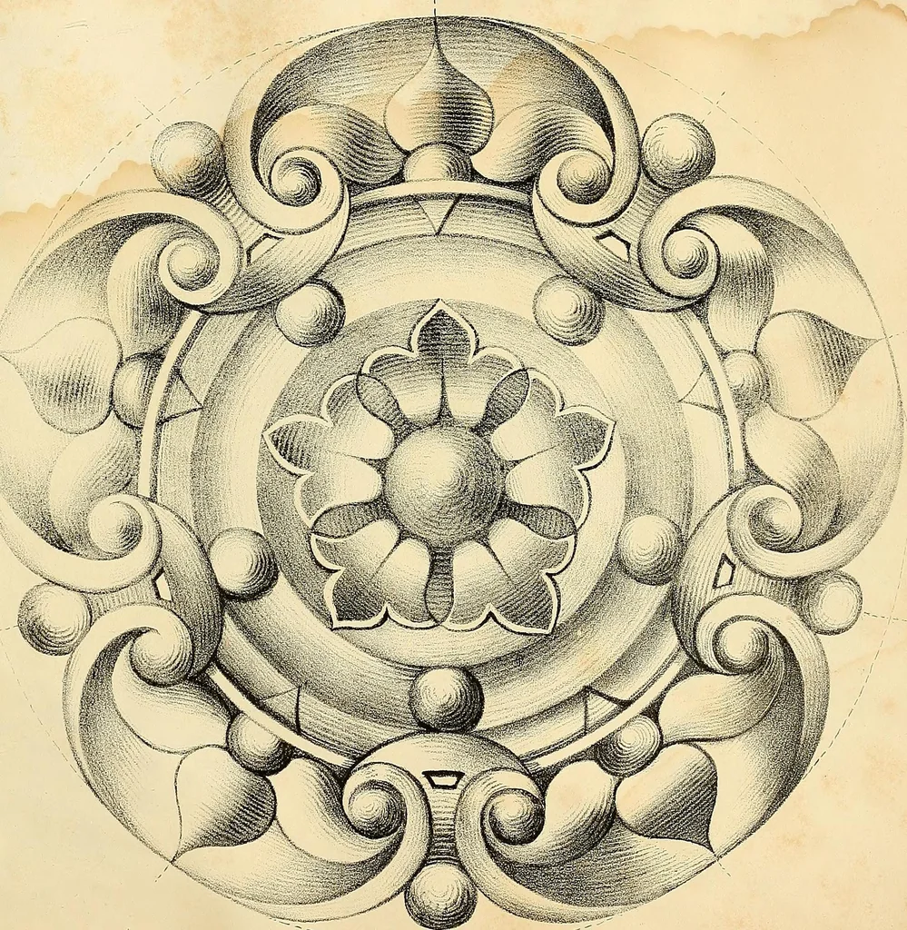 An illustration from Vorlegeblätter zum Zeichnenunterricht in Verzierungen für Volks- und Gewerbschulen, 1844, leaf 32