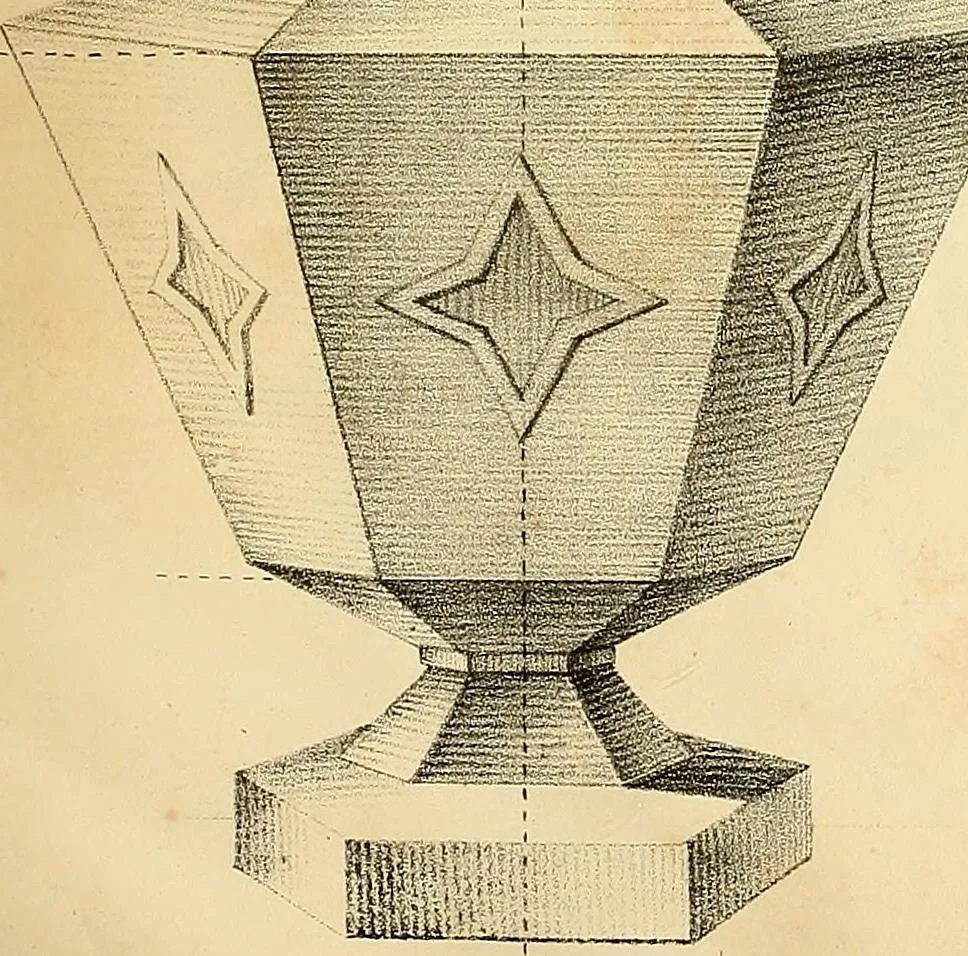 An illustration from Vorlegeblätter zum Zeichnenunterricht in Verzierungen für Volks- und Gewerbschulen, 1844, leaf 8
